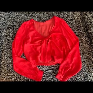 Red crop top